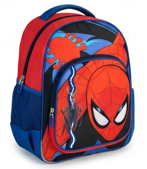 RUCSAC ȘCOLAR PENTRU COPII SPIDERMAN CU INSIGNĂ