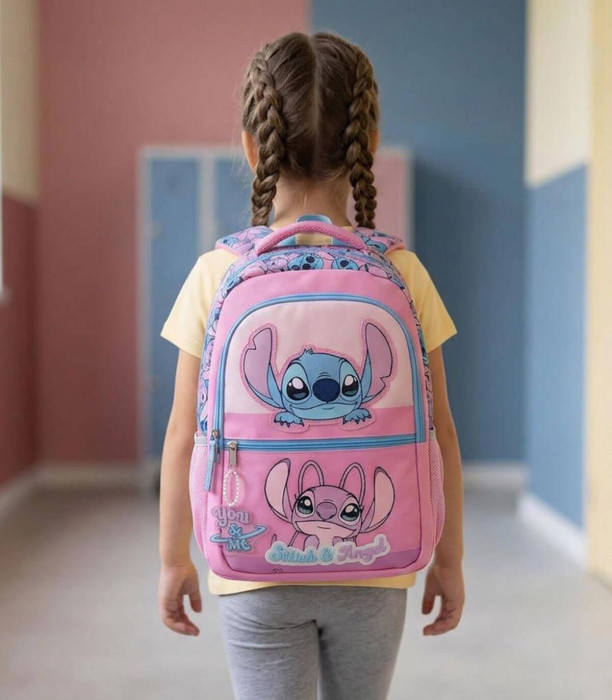 CHILDREN'S SCHOOL BACKPACK STITCH PINK