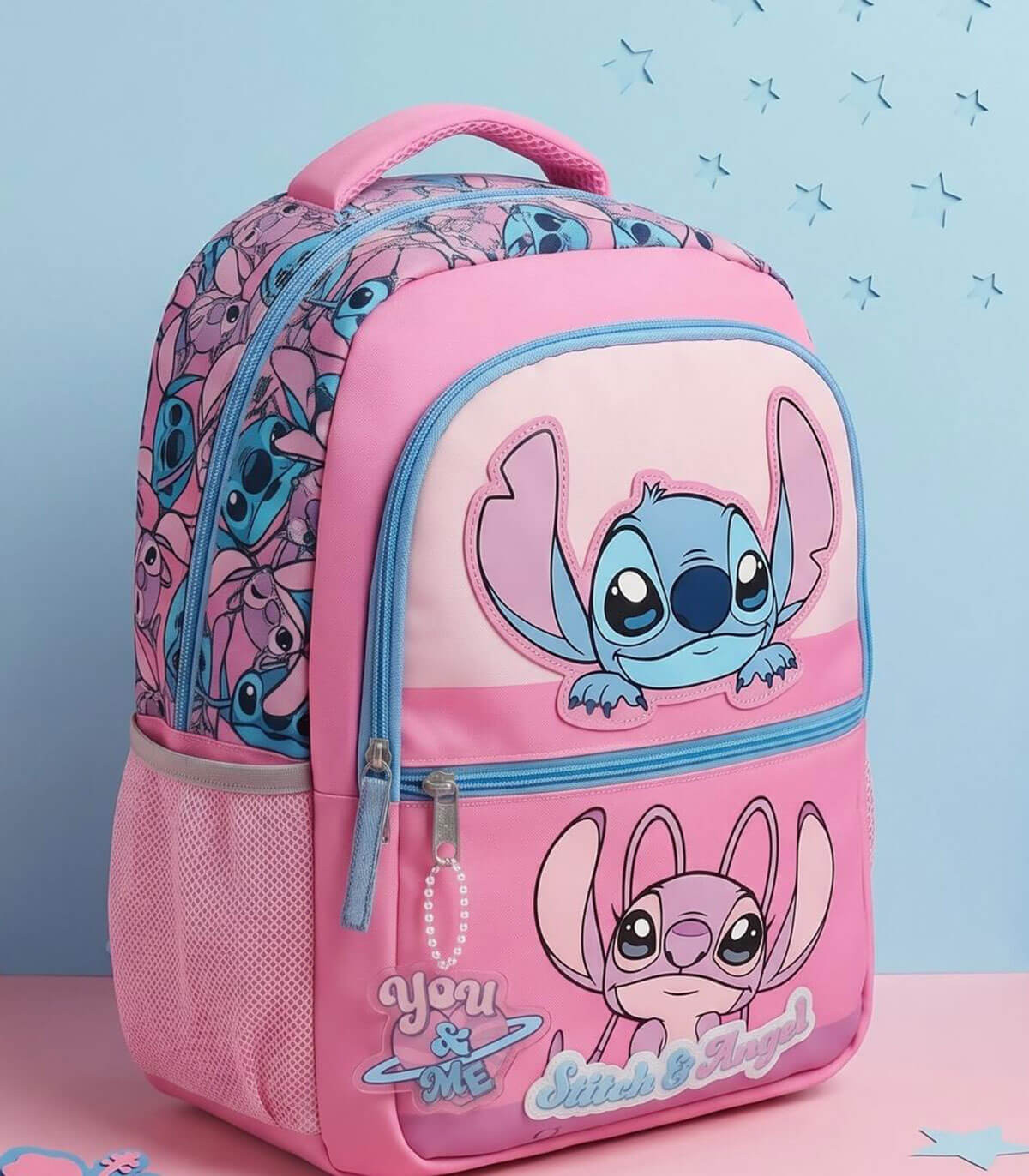 GHIOZDAN ȘCOLAR PENTRU COPII STITCH ROZ