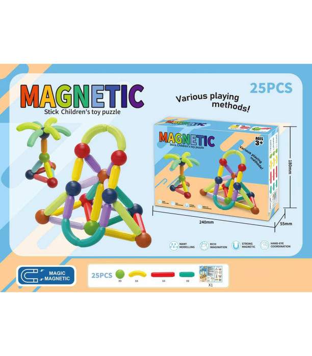 CONSTRUCTOR MAGNETIC BATOANE 25 PIESE