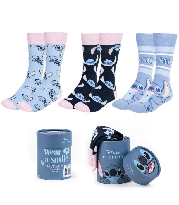 3 PERECHI ȘOSETE BĂRBAȚI STITCH PREMIUM CUTIE 36/43