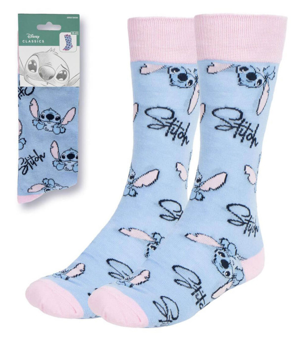Șosete pentru tineret STITCH albastru-roz 36/43