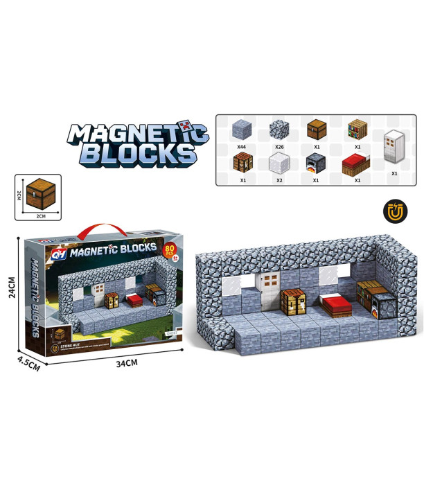 MAGNETIC CONSTRUCTION SET, 80 PIECES, MINECRAFT