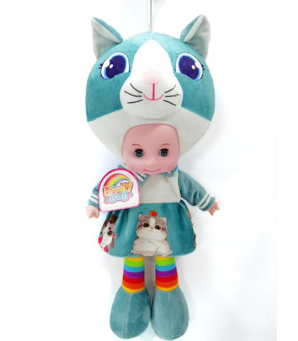 PLUSH DOLL WITH CAT CLOTHES 45 CM