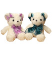 PLUSH TEDDY BEAR WITH RIBBON, 38 CM, 3 COLORS