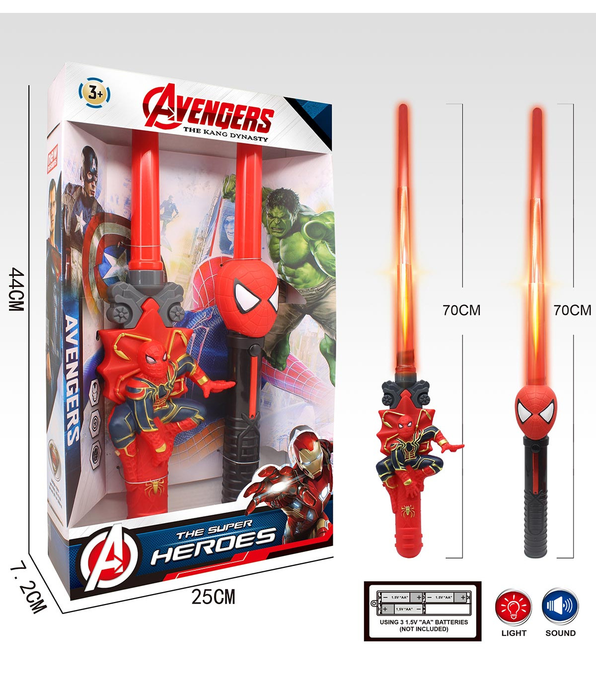 2 PCS GLOWING SWORD IN SPIDER BOX