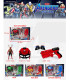 PISTOL WITH MASK AND HERO FIGURE, 3 TYPES