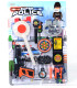 POLICE SET WITH STOP BATON ON CARDBOARD PACKAGE