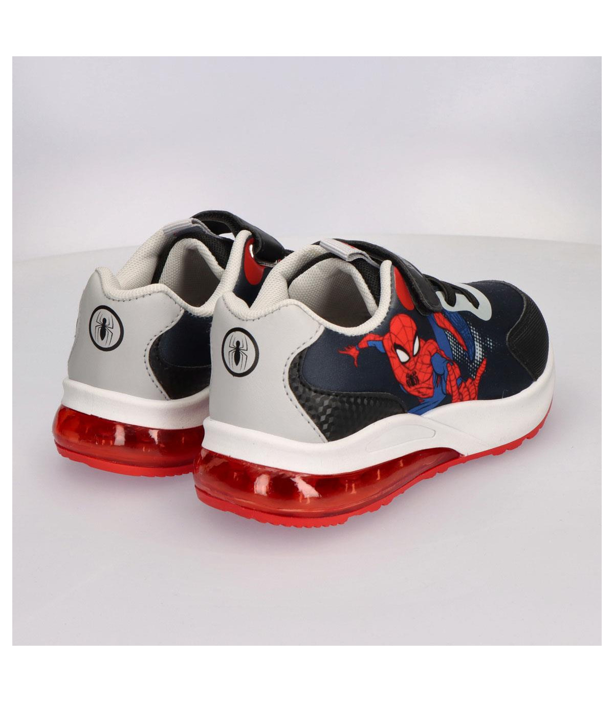 GLOW-IN-THE-DARK PVC SPIDERMAN MARATHON SNEAKERS, SIZE 25–32