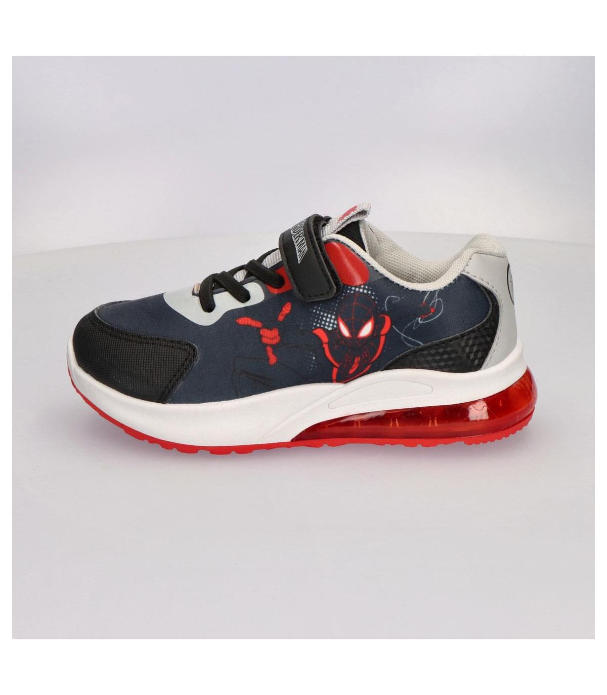 GLOW-IN-THE-DARK PVC SPIDERMAN MARATHON SNEAKERS, SIZE 25–32