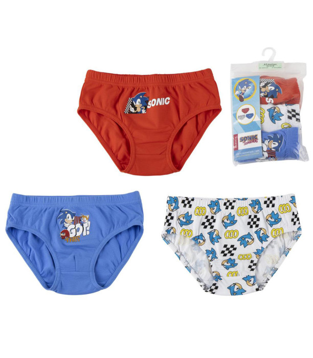 SLIPPERS, 3 PAIRS PER PACK, SONIC, AGES 2-8 YEARS