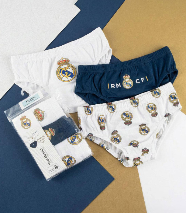 Slipi 3 bucăți/pachet, Real Madrid, pentru vârsta de 2-8 ani
