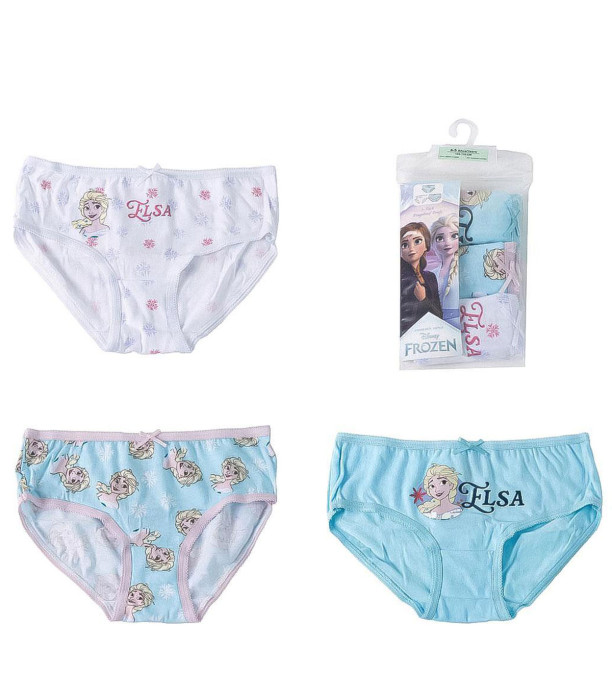SLIPPERS, 3 PAIRS PER PACKAGE, FROZEN, AGES 2–8 YEARS