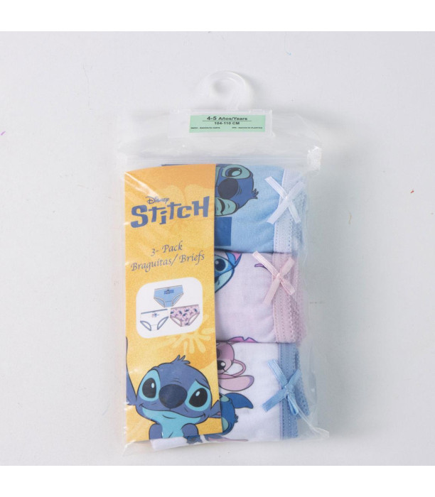 SLIP-ON SHOES, 3 PAIRS PER PACK, STITCH, AGES 2-8 YEARS
