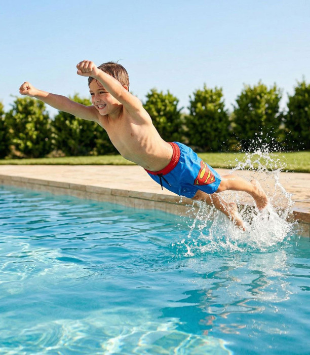 SUPERMAN SWIM SHORTS 4-10 YEARS
