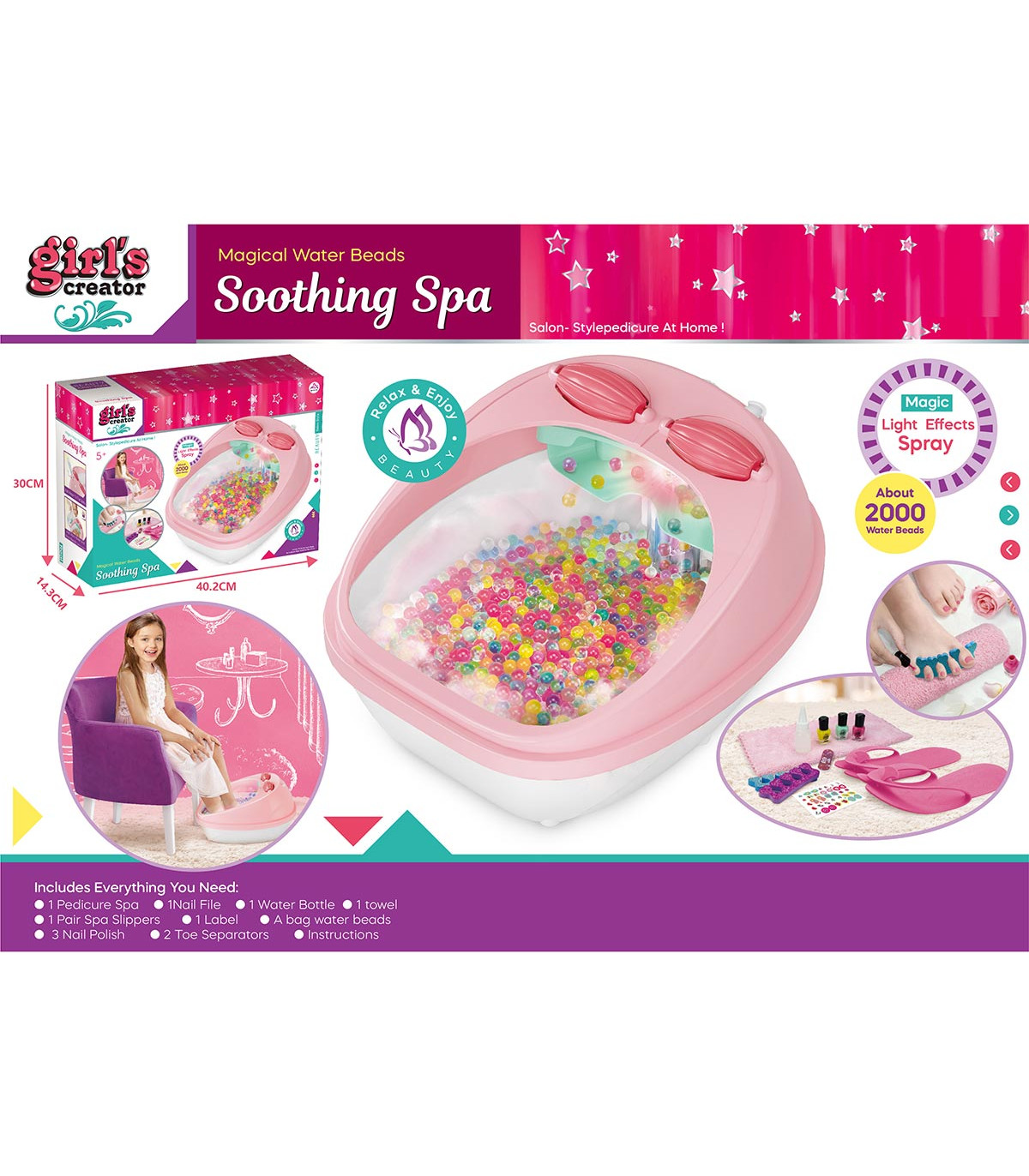 SET SPA PENTRU PEDICHIURĂ CU BILE PENTRU MASAJ