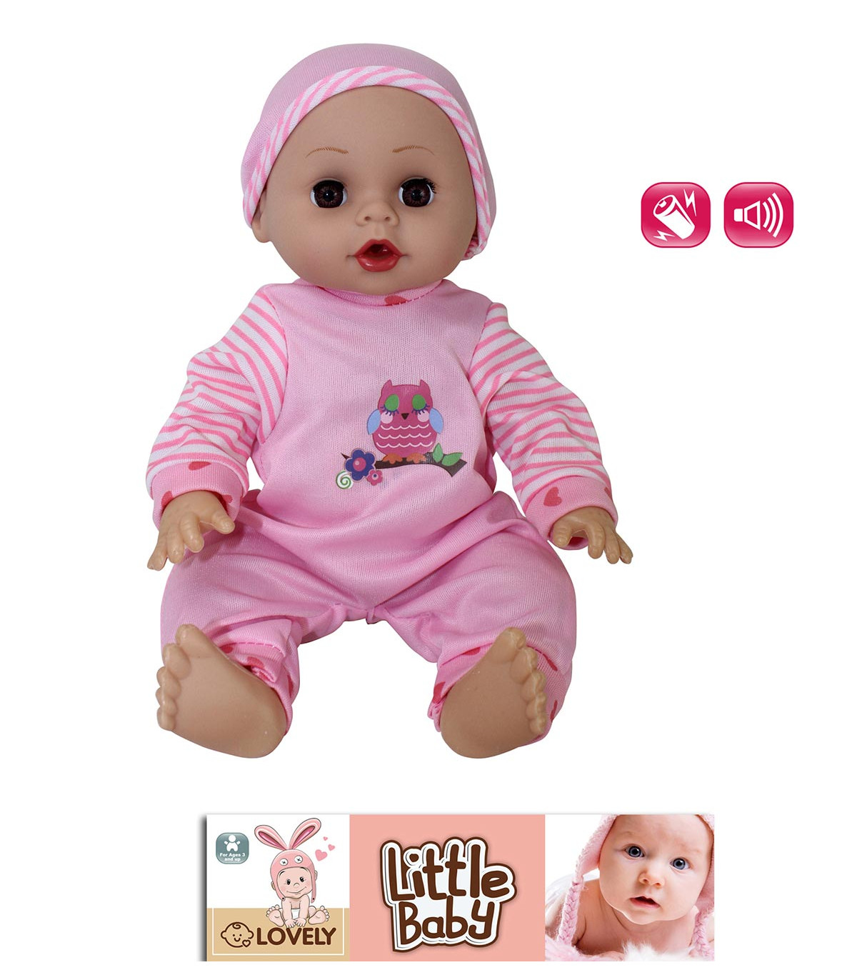 BEBE 32 CM CU CÂNTECE ÎN PLIC