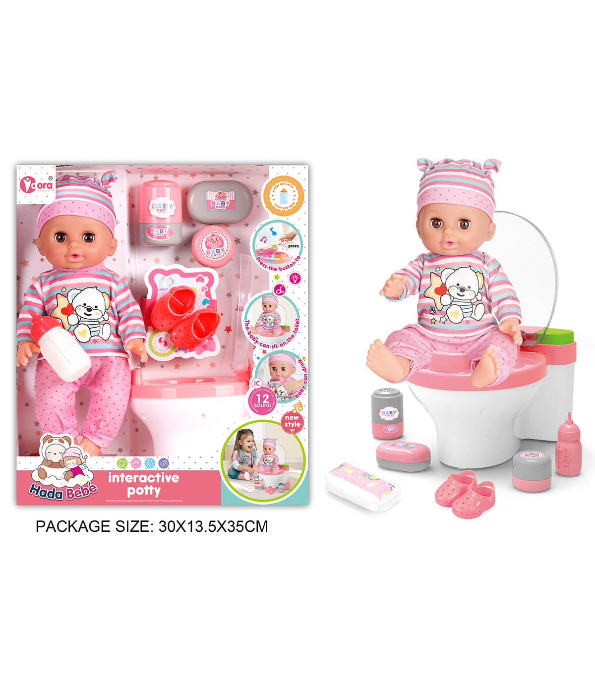 BEBELUȘ CU TOALETĂ ȘI ACCESORII