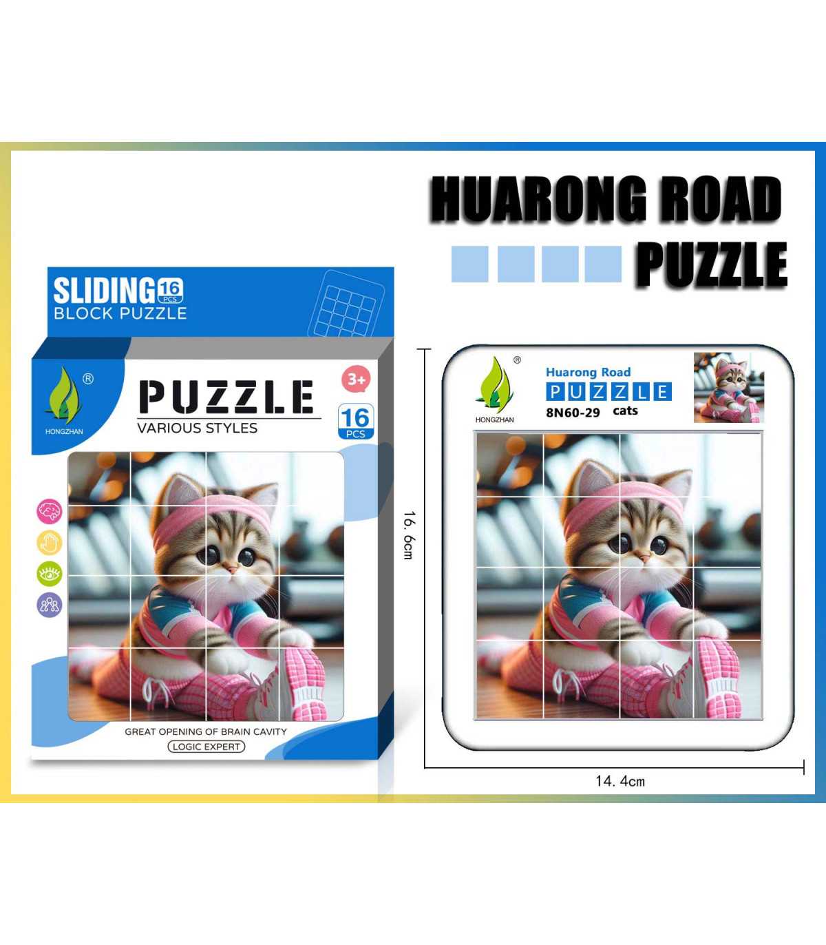 PUZZLE GLISANT 4x4 CU PISICI