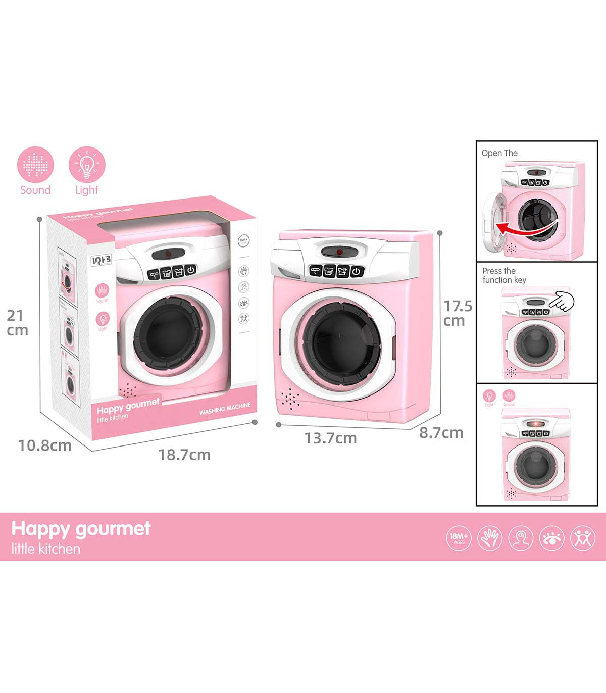 PINK BATTERY-OPERATED HAPPY GOURMET KITCHEN SET