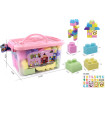 SET DE CONSTRUCȚIE ÎNTR-O CUTIE TRANSPARENTĂ, 48 DE PIESE