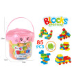 SET DE CONSTRUCȚIE ÎNTR-O CUTIE TRANSPARENTĂ, 85 DE PIESE, COTE