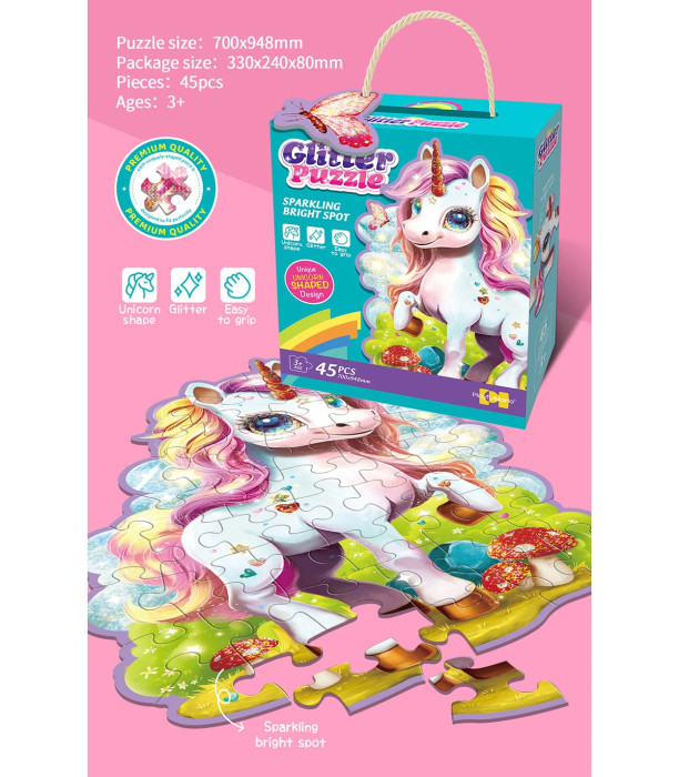GLITTER PONY PUZZLE, 45 PIECES
