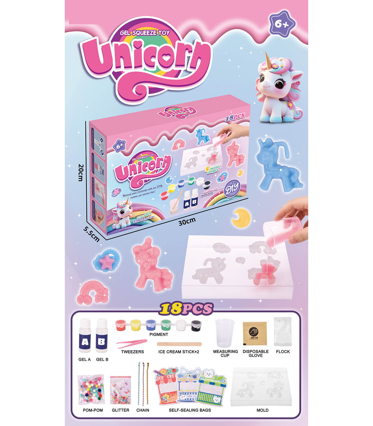 GEL DE MODELARE CU FORME DE UNICORN