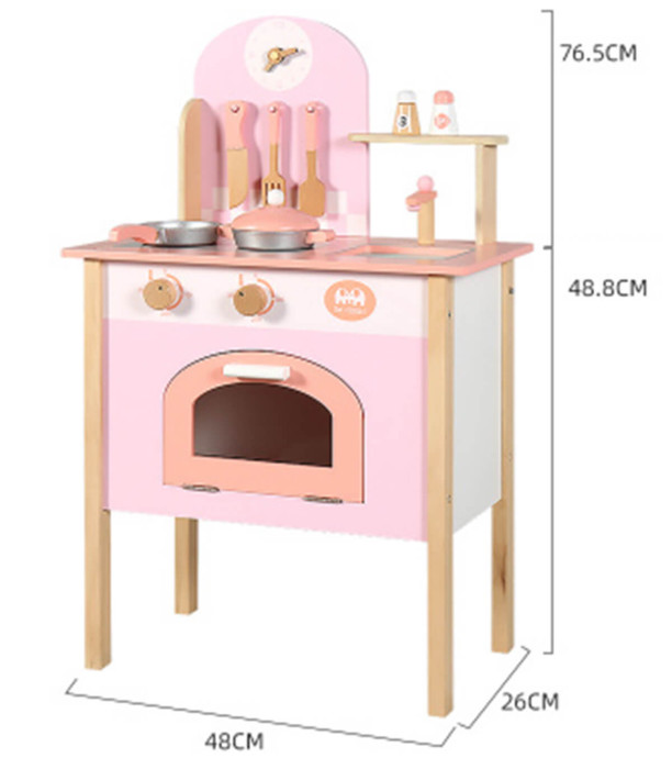 BUCĂTĂRIE DIN LEMN CU ACCESORII 48x26x76 CM ÎN CUTIE