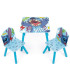 WOODEN TABLE WITH 2 STITCH CHAIRS