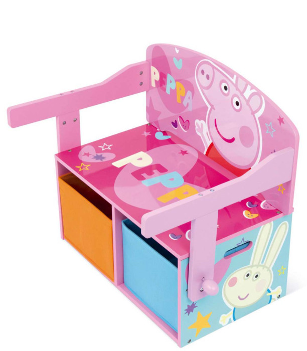 BANCĂ/BIROU/ORGANIZATOR DIN LEMN 3 ÎN 1 PEPPA