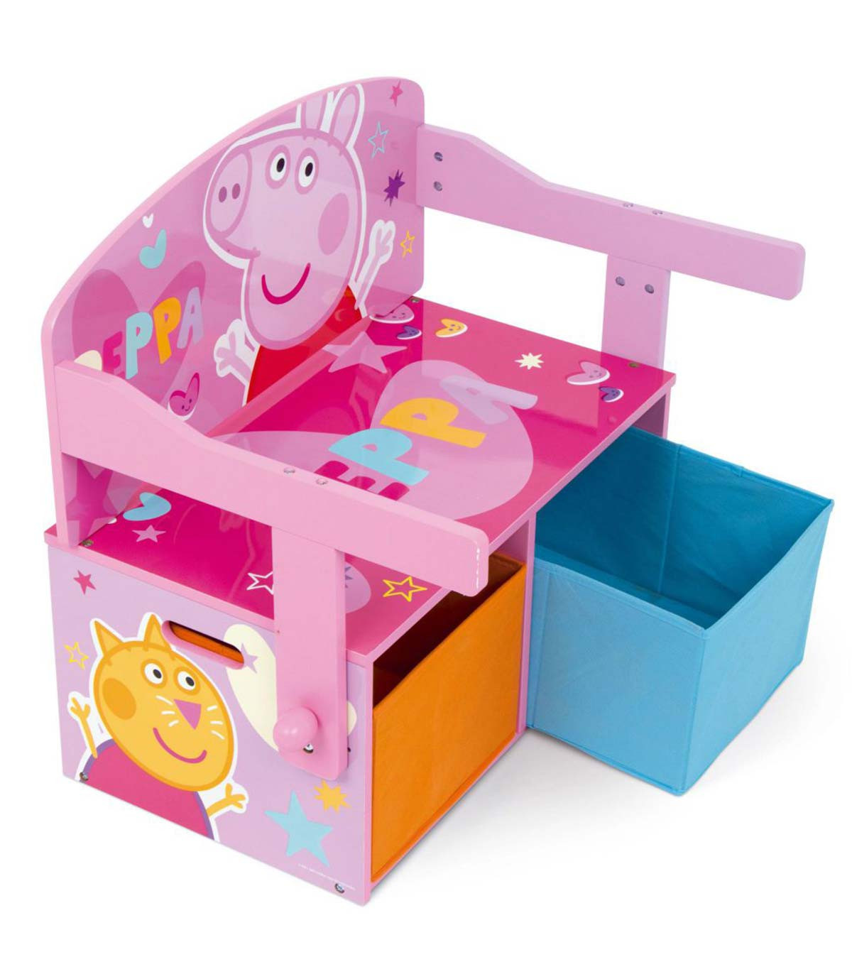 BANCĂ/BIROU/ORGANIZATOR DIN LEMN 3 ÎN 1 PEPPA