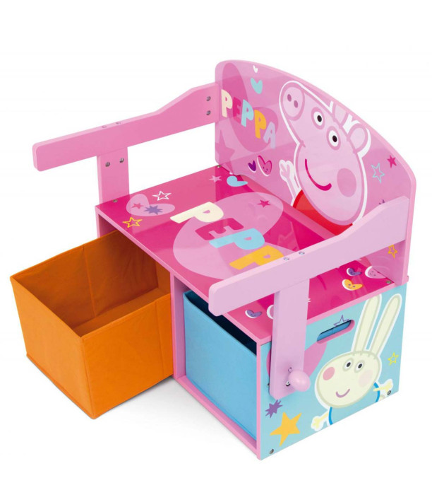 BANCĂ/BIROU/ORGANIZATOR DIN LEMN 3 ÎN 1 PEPPA