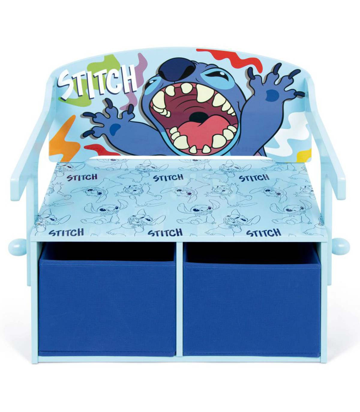 3-în-1 BANCĂ DIN LEMN/BIROU/ORGANIZATOR STITCH