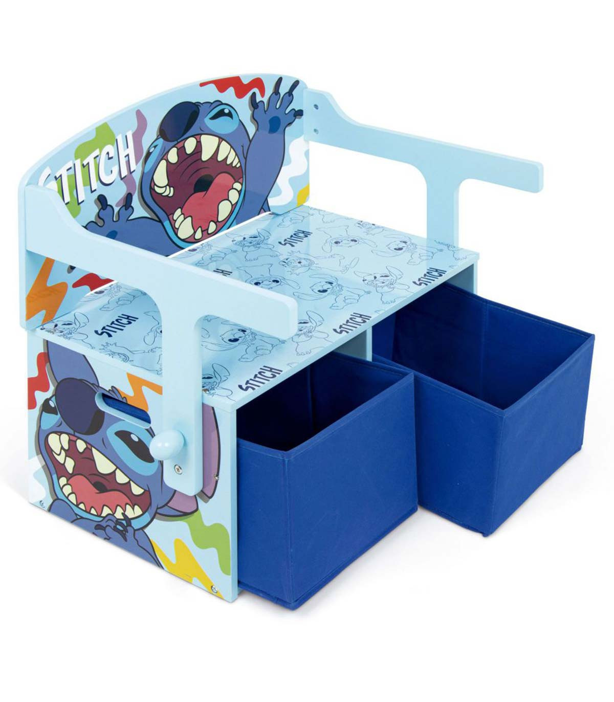 3-în-1 BANCĂ DIN LEMN/BIROU/ORGANIZATOR STITCH