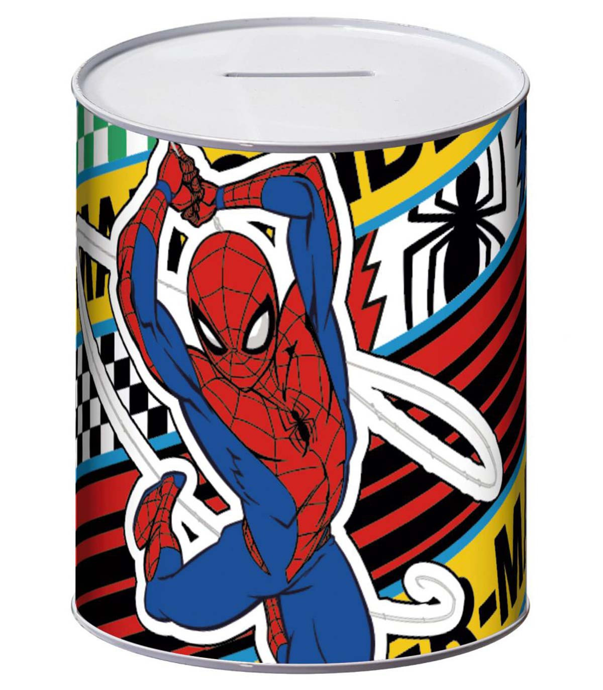PUȘCULIȚĂ METALICĂ 10x10x12 CM SPIDERMAN