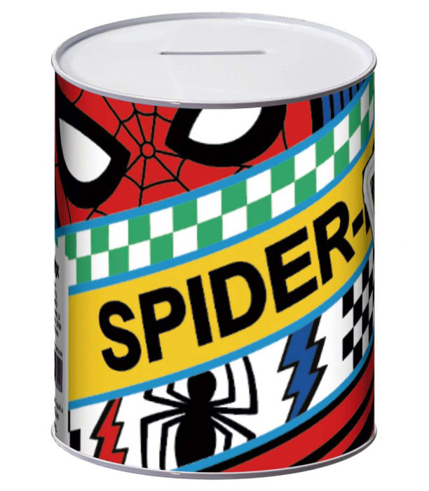 PUȘCULIȚĂ METALICĂ 10x10x12 CM SPIDERMAN