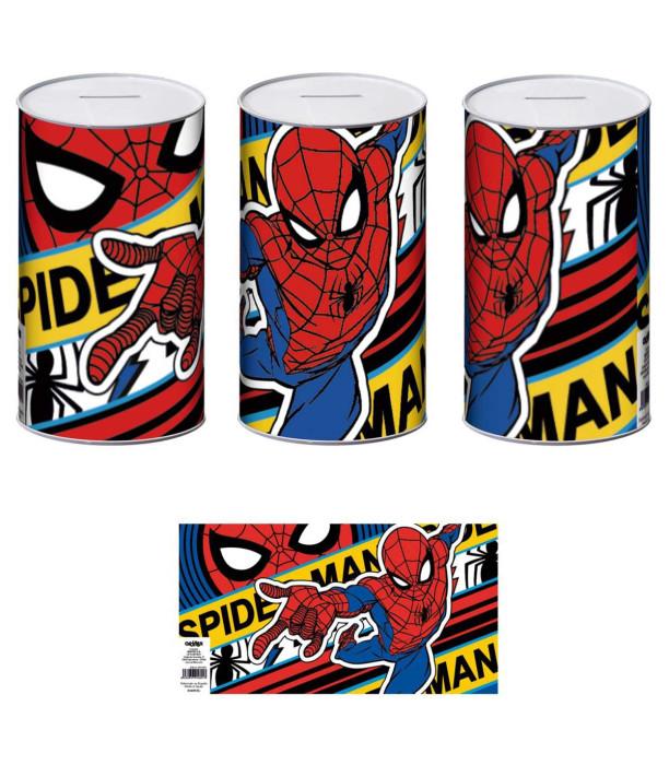 PUȘCULIȚĂ METALICĂ 10x10x17,5 CM SPIDERMAN