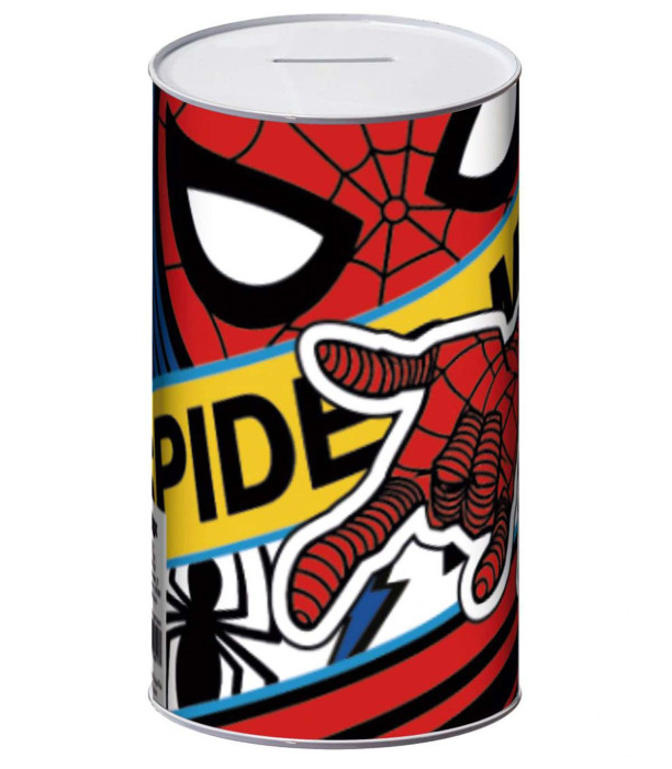 PUȘCULIȚĂ METALICĂ 10x10x17,5 CM SPIDERMAN