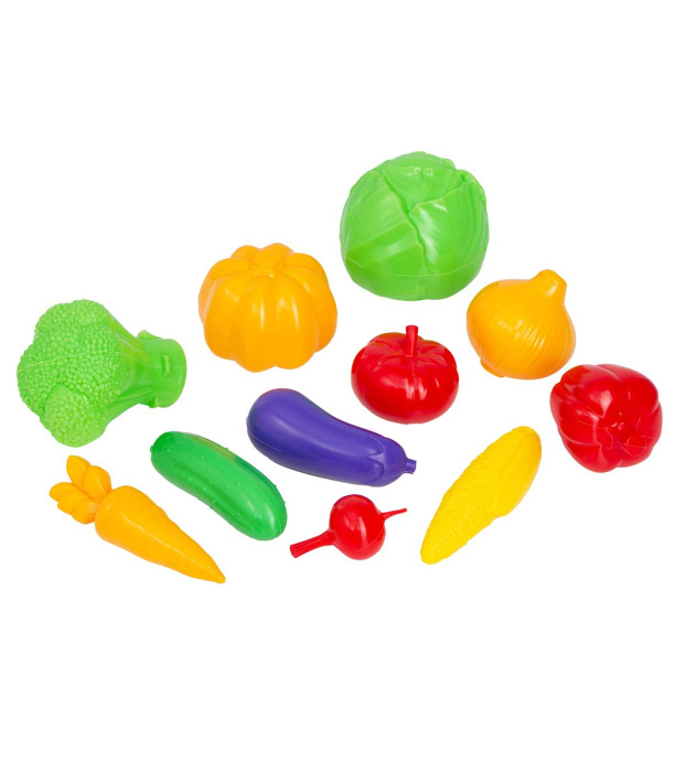 PLASTIC VEGETABLES 11 PCS. IN NET