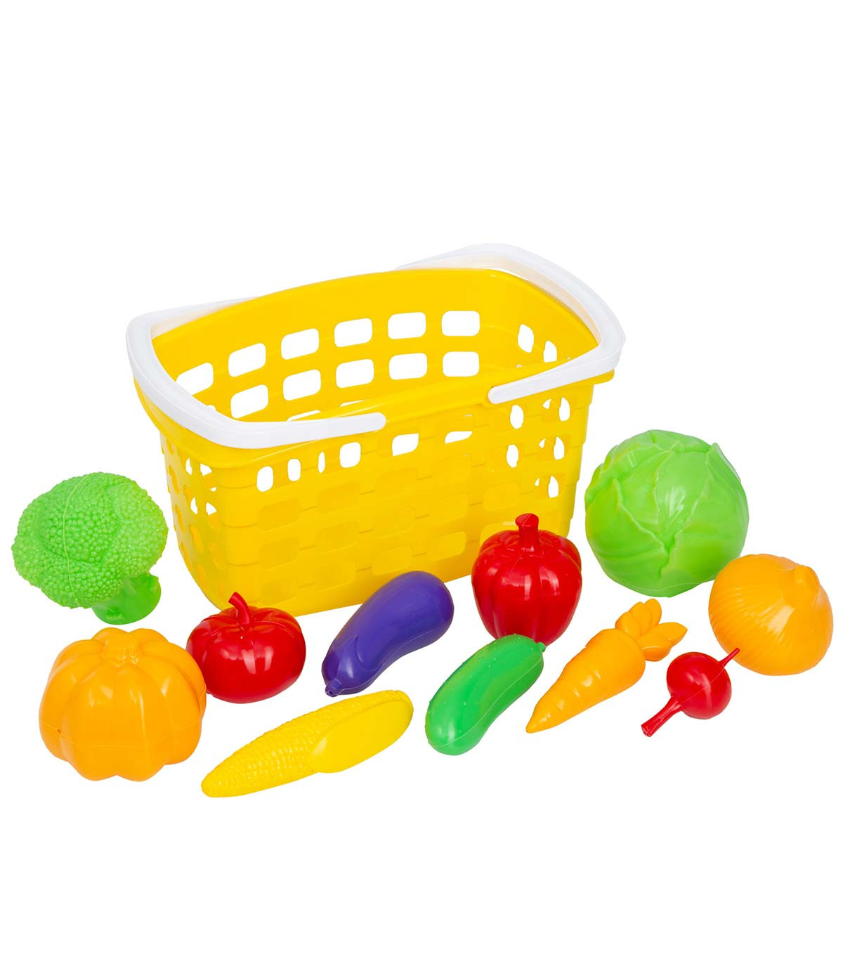 COȘ MARE PENTRU COPII CU 11 LEGUME ÎN PLASĂ