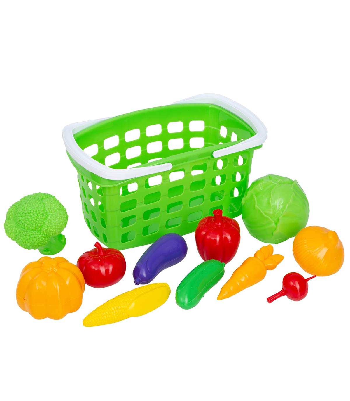 COȘ MARE PENTRU COPII CU 11 LEGUME ÎN PLASĂ