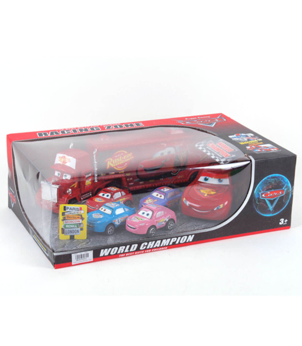 TRUCK AND 5 CARS WITH EYES IN A BOX