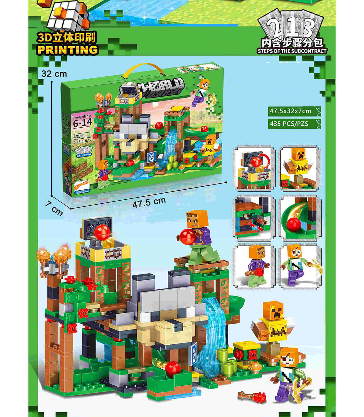 SET DE CONSTRUCȚIE MARE MINECRAFT PARC DE DISTRACȚII 435 DE PIESE