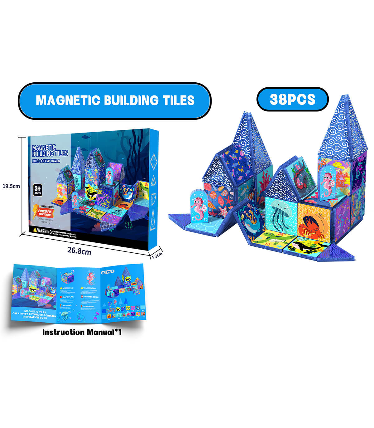 CONSTRUCTOR MAGNETIC ANIMALE MARINE 38 DE PIESE