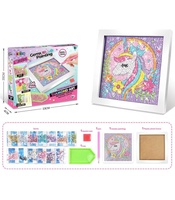 DIAMOND TAPESTRY UNICORN WITH 1,500 GEMS