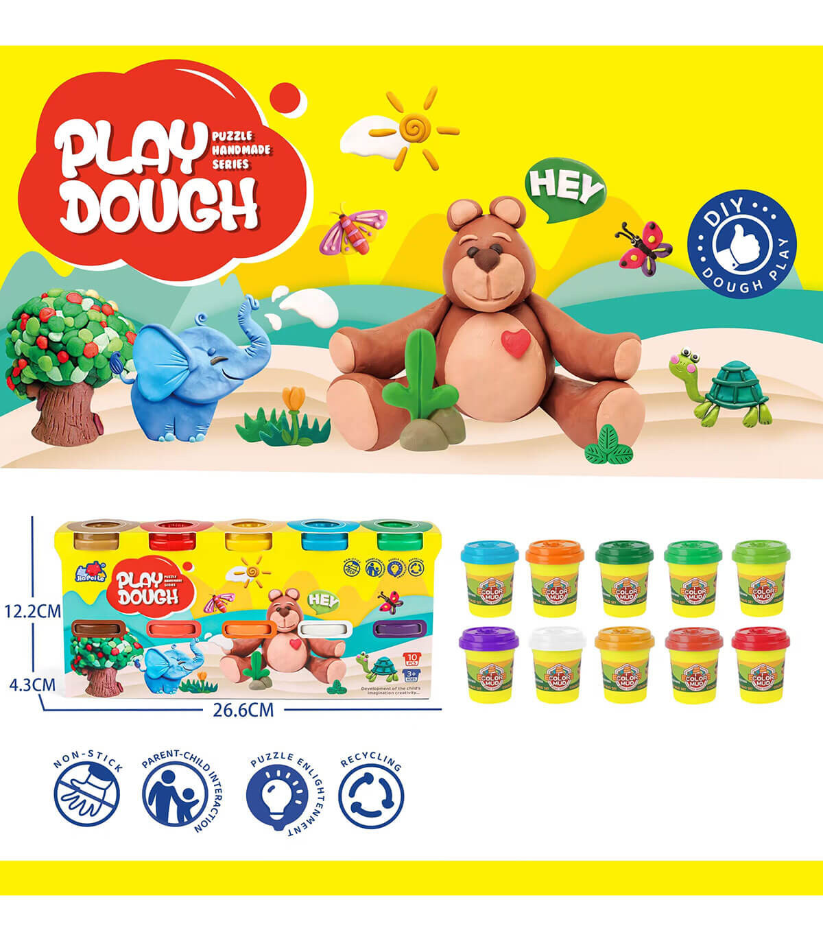 PLASTICINE 10 JARS BEAR