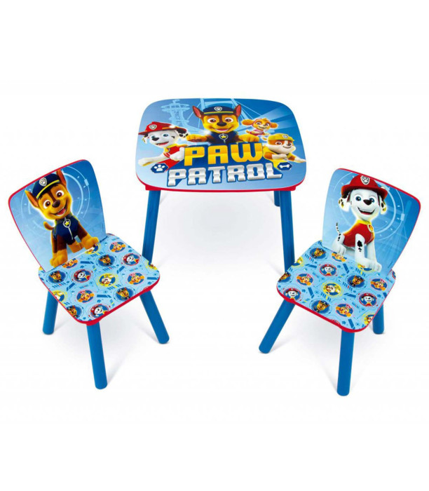 MASĂ DIN LEMN CU 2 SCAUNE PAW PATROL