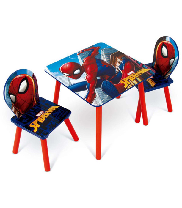 MASĂ DIN LEMN CU 2 SCAUNE SPIDERMAN