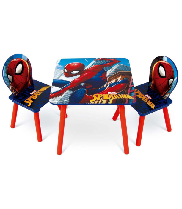 MASĂ DIN LEMN CU 2 SCAUNE SPIDERMAN